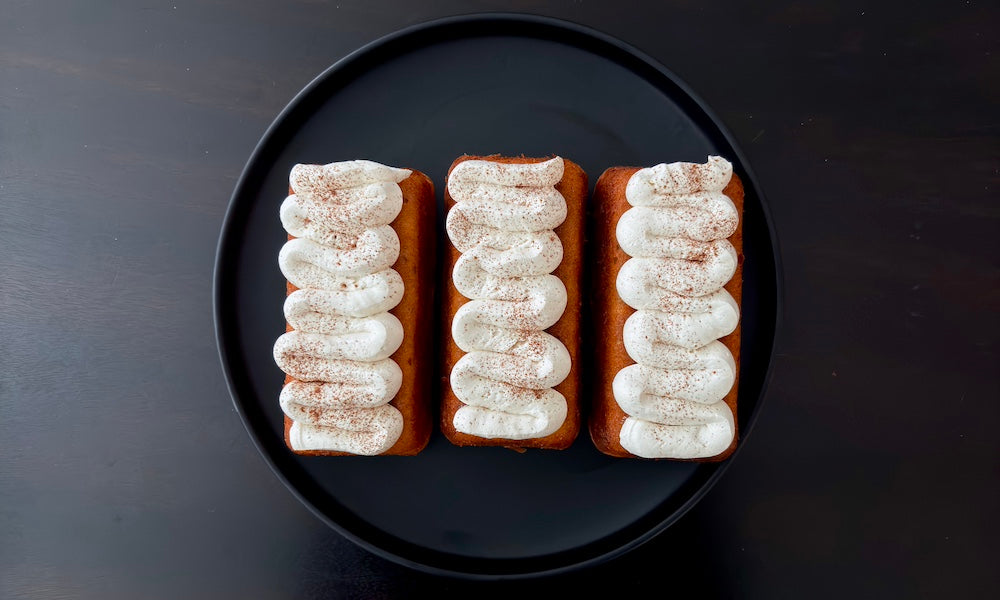 Banana Bread Loaves with Salted Honey Cardamom Buttercream
