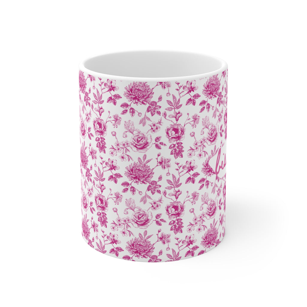 Bismillah Floral Mug Pink | Islamic Aesthetic Mug | Muslim Women Gift | Handmade Ceramic