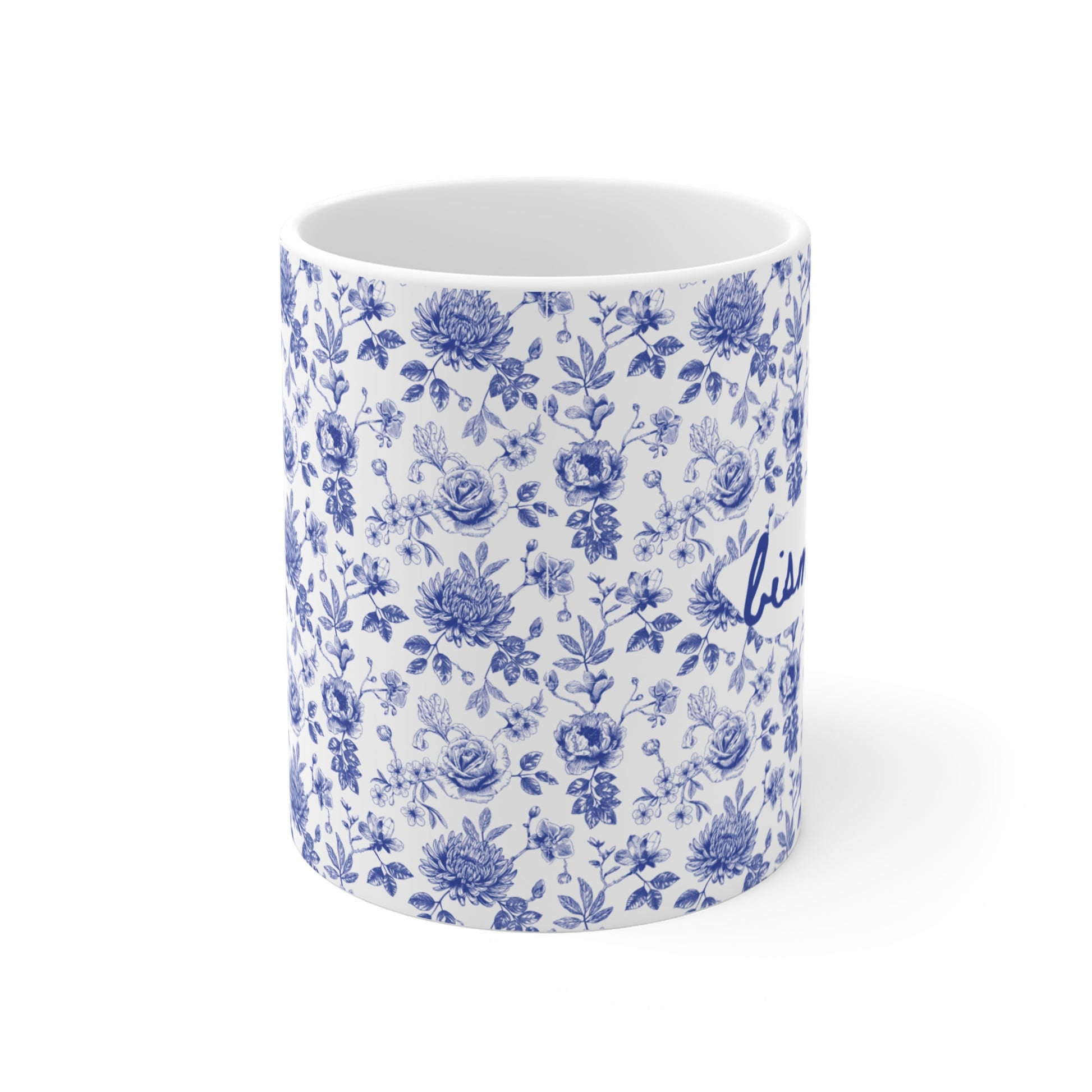 Bismillah Floral Mug | Islamic Aesthetic Mug | Muslim Gift for Her | Handmade Ceramic Blue