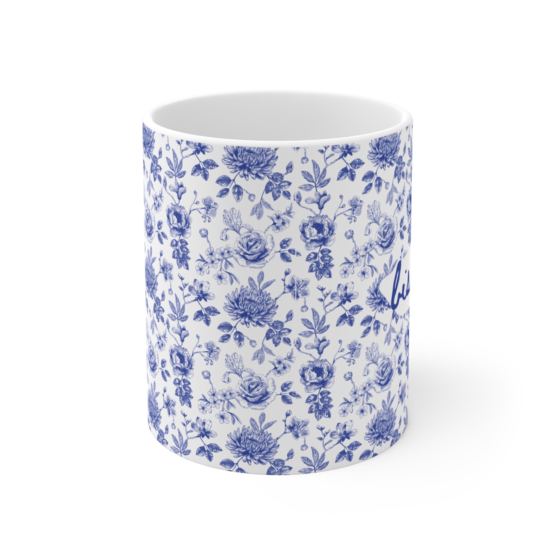 Bismillah Floral Mug | Islamic Aesthetic Mug | Muslim Gift for Her | Ceramic Blue