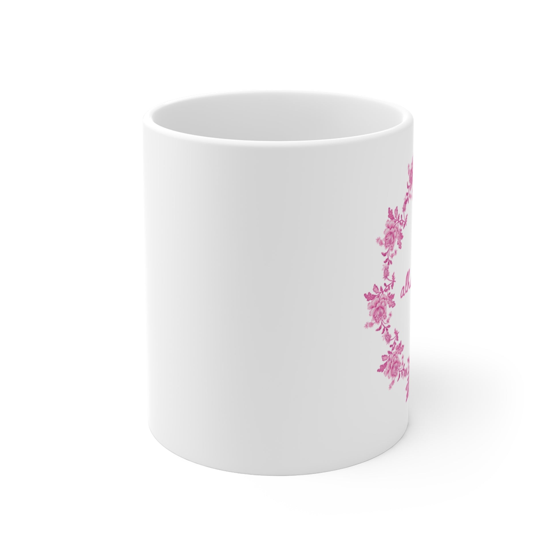Alhamdulillah Mug Pink | Islamic Floral Gift | Muslim Women Gift | Handmade Ceramic Mug