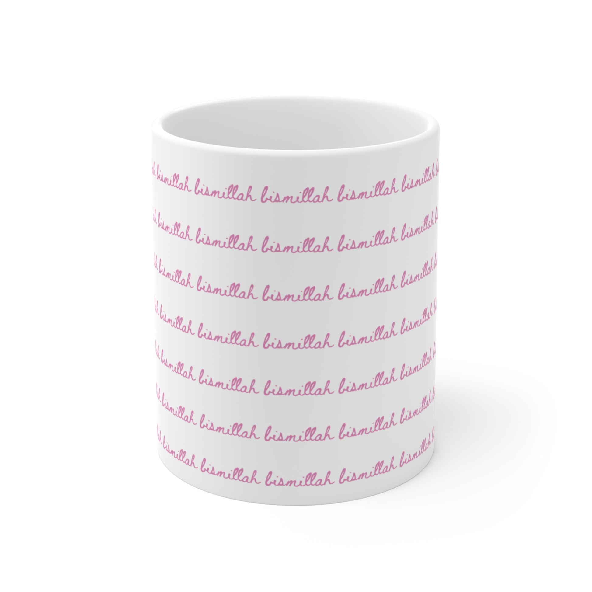 Bismillah Mug Pink | Islamic Gift for Muslim Women | Handmade Ceramic Coffee Mug
