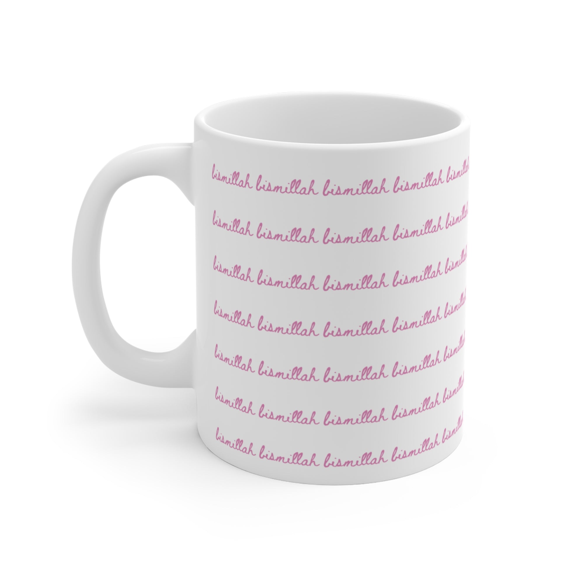 Bismillah Mug Pink | Islamic Gift for Muslim Women | Handmade Ceramic Coffee Mug