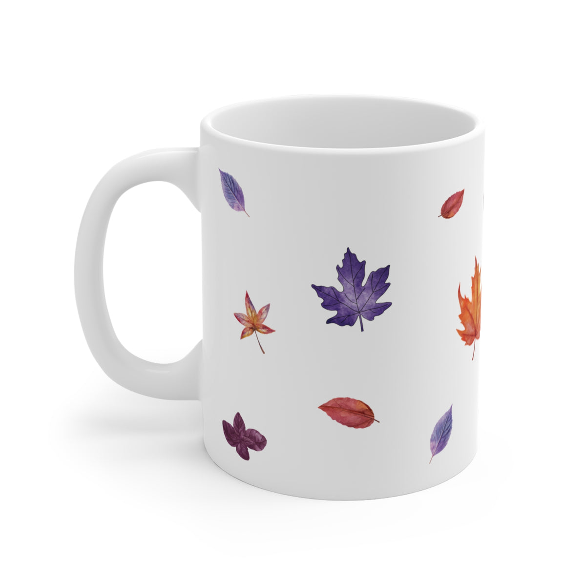 Thankful Autumn Leaves Mug | Purple Pumpkin Fall Coffee Mug