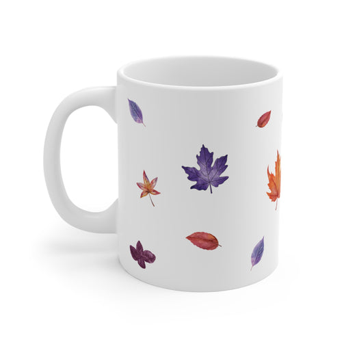 Thankful Autumn Leaves Mug | Purple Pumpkin Fall Coffee Mug