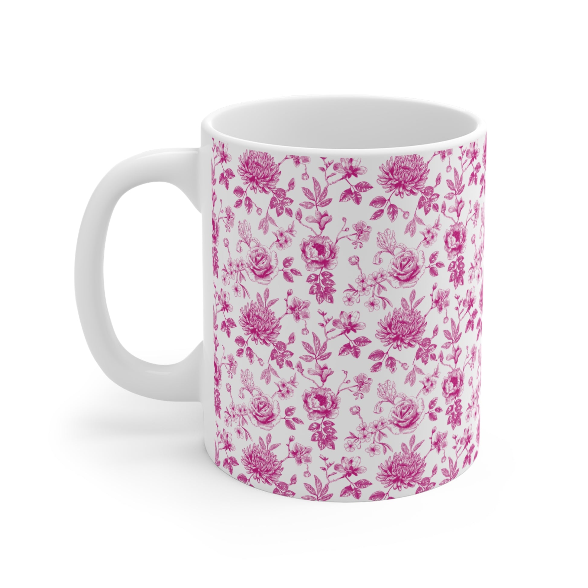Bismillah Floral Mug Pink | Islamic Aesthetic Mug | Muslim Women Gift | Handmade Ceramic