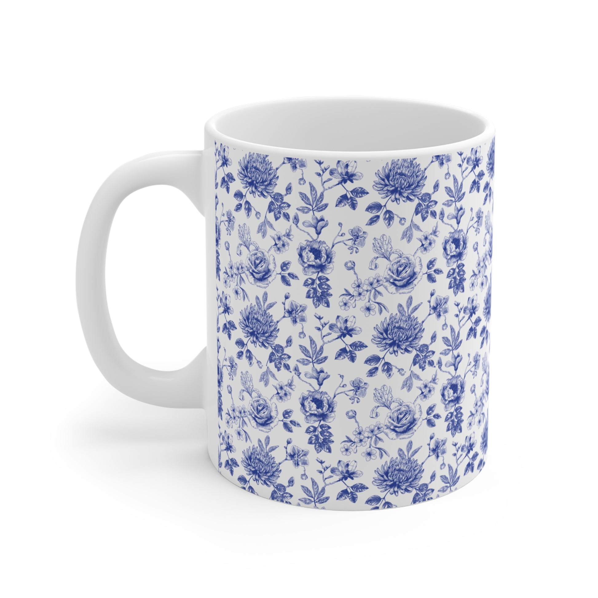 Bismillah Floral Mug | Islamic Aesthetic Mug | Muslim Gift for Her | Handmade Ceramic Blue