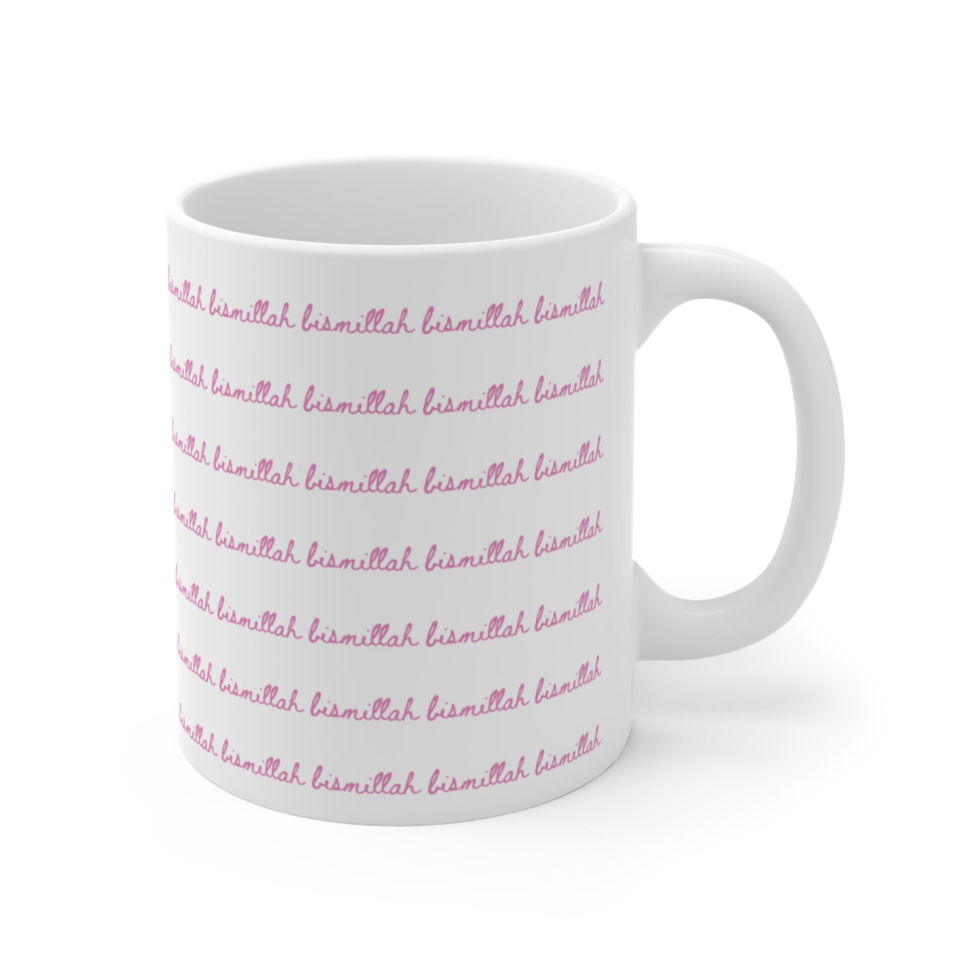Bismillah Mug Pink | Islamic Gift for Muslim Women | Handmade Ceramic Coffee Mug